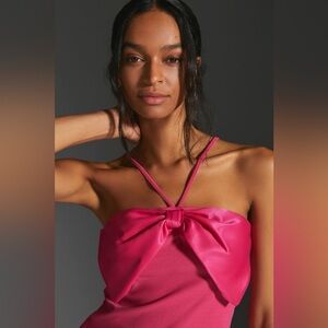 Maeve Anthropologie Hot Pink Bow Detail Tank Top